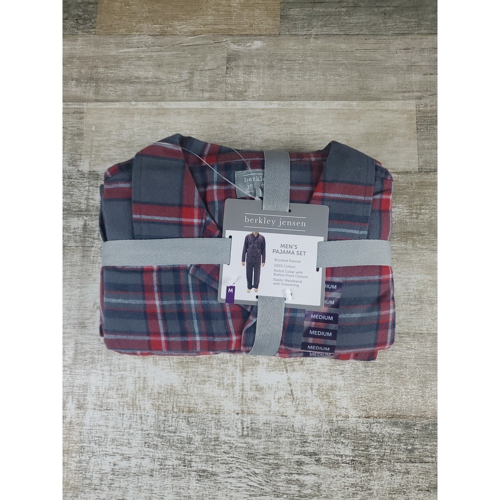 Berkley Jensen‎ Mens Pajama Set Mens Sz M 2-Piece Flannel PJ's